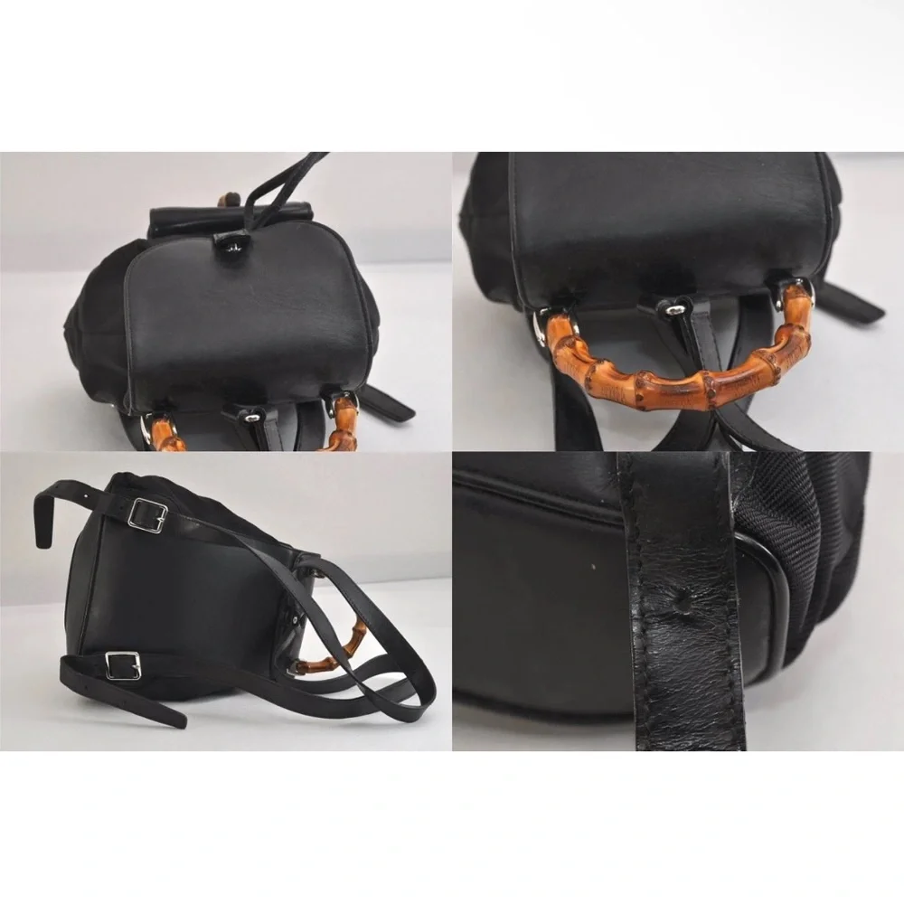 Gucci Black Backpack with Bamboo Handle Mini - Picture 6 of 10